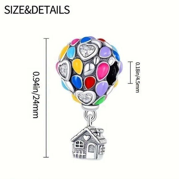 Women’s Disney 925 Sterling Silver & Enamel UP Charm Bead - NWT - Picture 4 of 5